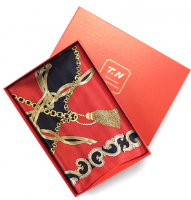 Custom Printed Rigid Luxury Cardboard Lid Silk Gift Packaging Scarf Box